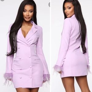 Frisky Business Blazer Mini Dress - Lavender